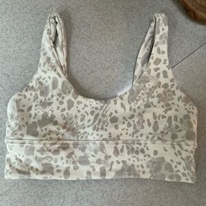Lululemon Athletica Cream and Gray Patterned Bra
